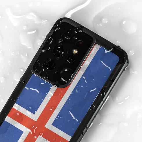 Iceland Flag Distressed Galaxy S24 Ultra Waterproof Case